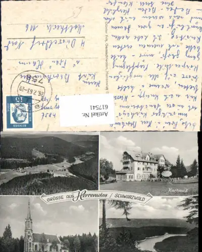 617541,Mehrbild Ak Forbach Herrenwies Schwarzwald Kurhaus Kirche