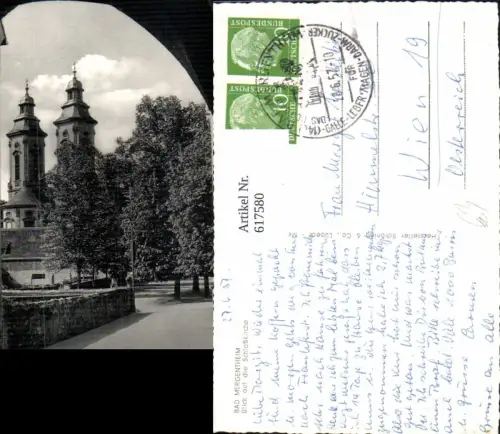 617580,Foto Ak Bad Mergentheim Blick auf d. Schlosskirche