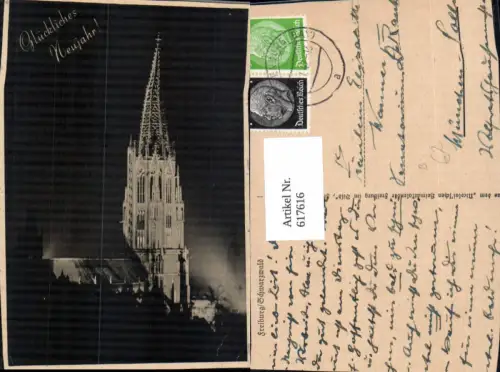 617616,Freiburg Schwarzwald Münster b. Nacht Neujahr