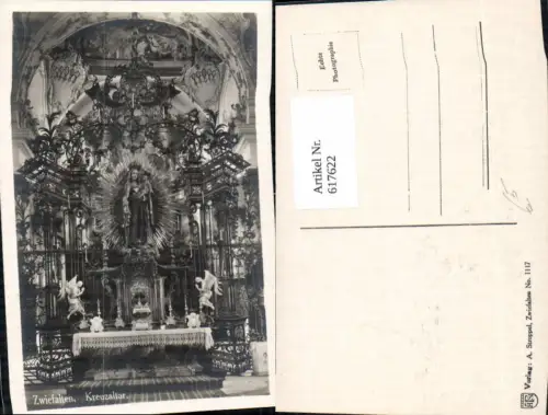 617622,Foto Ak Zwiefalten Kreuzaltar Kloster Innenansicht