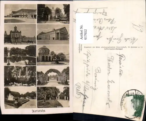 617652,Mehrbild Ak Karlsruhe Konzerthaus Schlossplatz Bahnhof