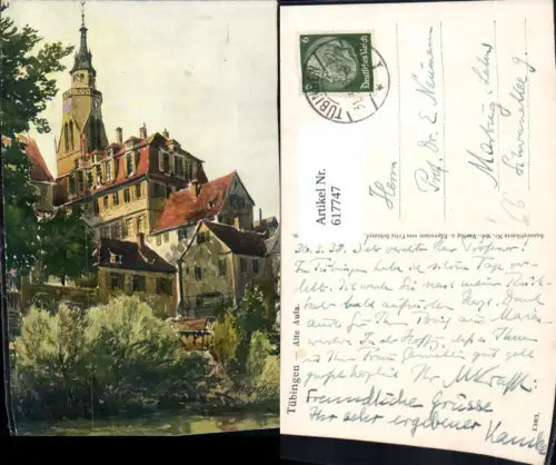 617747,Künstler Ak Marschall Tübingen Alte Aula