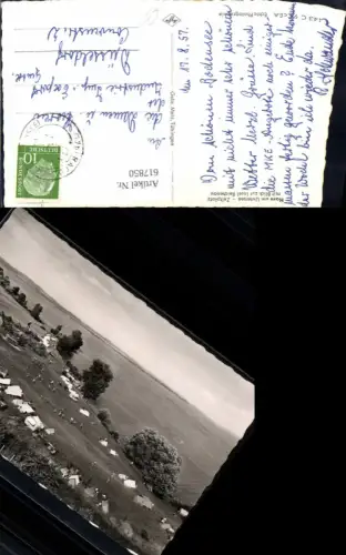 617850,Foto Ak Gaienhofen Horn a. Untersee Zeltplatz m. Blick zur Insel Reichenau