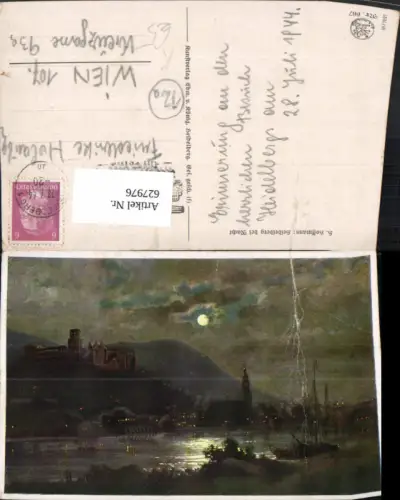 627976,Künstler Ak H. Hoffmann Heidelberg b. Nacht