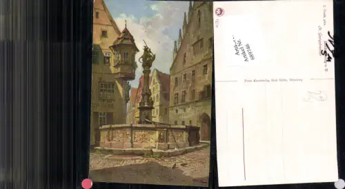 689746 Künstler AK J. Frank Rothenburg ob der Tauber Georgsbrunnen