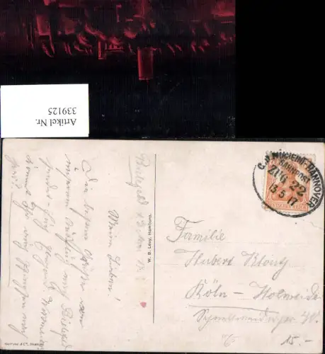 339125,Bahnpost Zug 22 Cöln Rhein n. Hannover