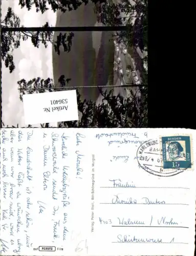 536401,Bahnpost Zug 4 6.7.1964 Karlsruhe Freudenstadt Walsum