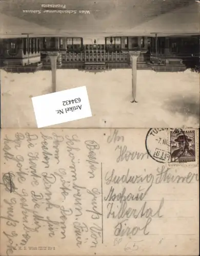 634432,Bahnpost Tulln – Wien Zug 616 n. Aschau Zillertal, Wien Schönbrunn