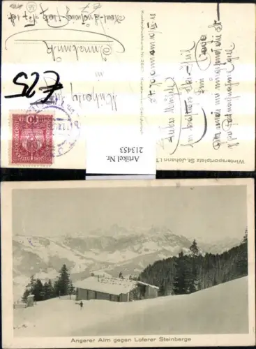 213453,Angerer Alm Berghütte geg. Loferer Steinberge b. St Johann i. Tirol Winterbild