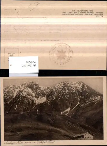 270590,Amberger-Hütte Berghütte im Sulztal Bergkulisse b. Gries Längenfeld