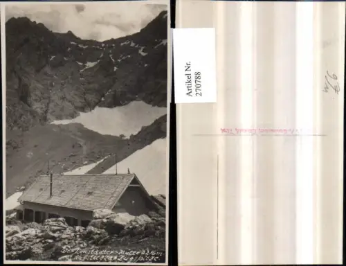 270788,Wiener Neustädter-Hütte Berghütte m. Zugspitze Bergkulisse b. Ehrwald