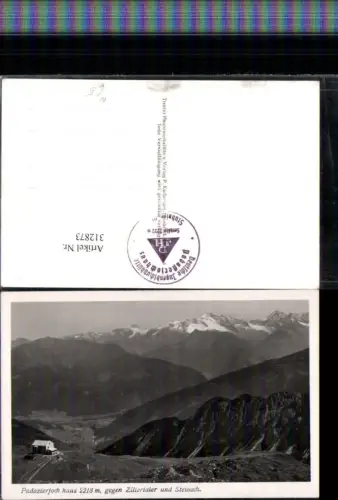312873,Padasterjochhaus Berghütte b. Trins geg. Zillertaler u. Steinach Bergkulisse