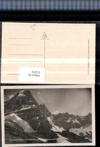 312874,Tribulaunhütte Berghütte b. Gschnitz geg. Tribulaungruppe Bergkulisse