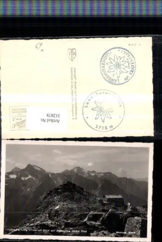 312878,Landshuter-Hütte Berghütte b. St. Jodok am Brenner m. Grabspitze Bergkulisse