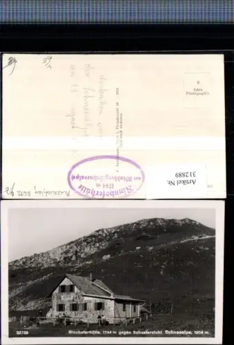 312889,Schneealpe Rinnhoferhütte Berghütte b. Altenberg an d. Rax geg. Schusterstuhl