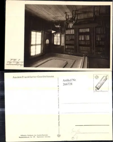 266728,Bibliothek Studierzimmer d. Herrn Rat Frankfurter Goethe Goethehaus