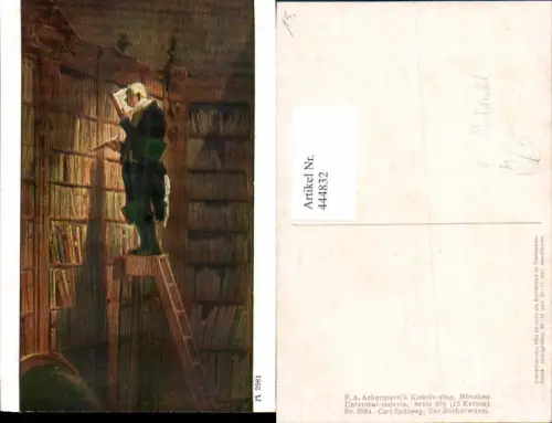 444832,Carl Spitzweg Der Bücherwurm Bibliothek pub F. A. Ackermann 2981
