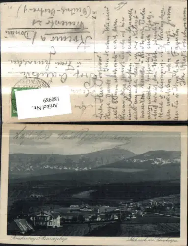 180989,Königgrätz Brückenberg i. Riesengebirge m. Blick n. d. Schneekoppe