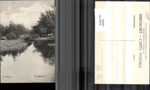 189093,Dänemark Nykobing F Anlaeger Teich See m. Brücke