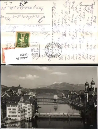 199720,Luzern Foto Ak m. Rigi Brücke