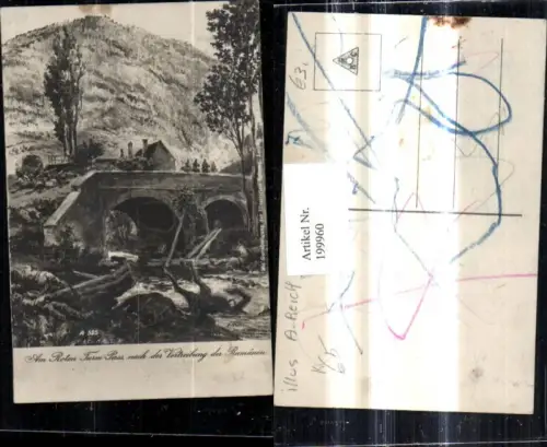 199960,Künstler Ak A. Reich Am Roten Turm-Paß n. d. Vertreibung d. Rumänen Brücke