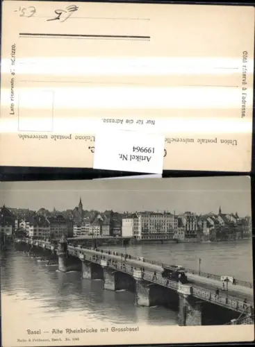 199964,Basel Teilansicht Alte Rheinbrücke Brücke m. Grossbasel
