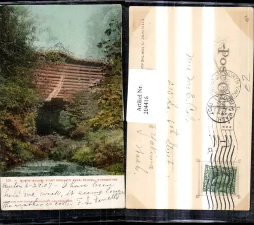 204416,Washington Tacoma Point Defiance Park Rustic Bridge Brücke