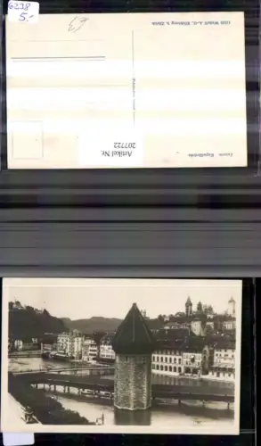 207722,Luzern Kapellbrücke Brücke m. Wasserturm Turm