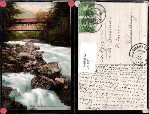 221157,Melchtal Melchaabrücke Brücke Partie b. Kerns Kt Obwalden