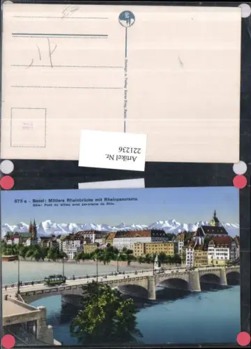 221236,Basel Mittlere Rheinbrücke Brücke m. Rheinpanorama