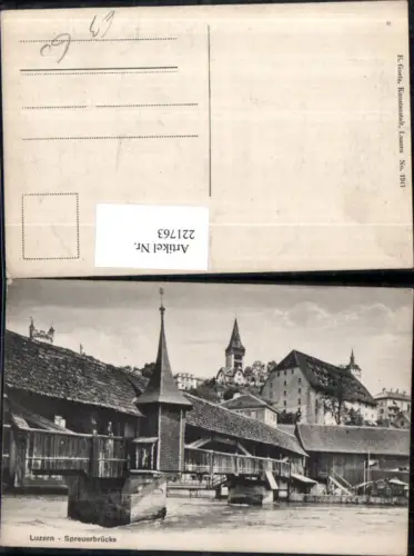 221763,Luzern Spreuerbrücke Brücke Totentanzbrücke pub E. Goetz 1941