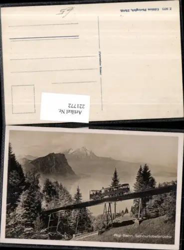 221772,Rigi-Bahn Schnurtobelbrücke Brücke Bergbahn Zahnradbahn Kt Luzern