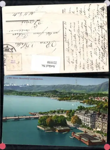 221930,Zürich Bauschänzli u. Quaibrücke Brücke