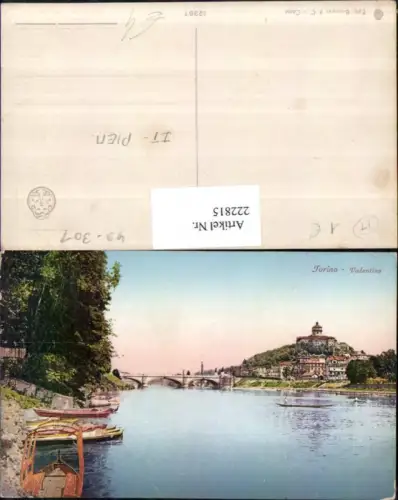 222815,Piemonte Torino Turin Valentino Schloss Burg Partie Brücke