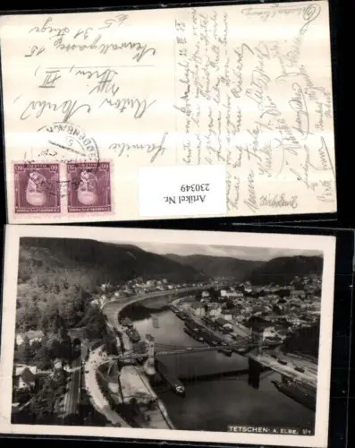 230349,Tetschen a. d. Elbe Decin Totale Brücke