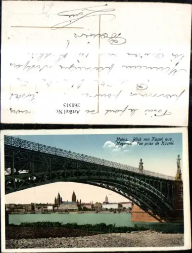 268515,Mainz Blick v. Kastel aus Mayence Vue prise de Kastel Kaiserbrücke Brücke
