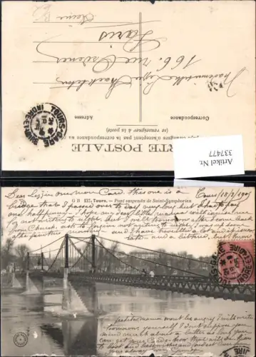 337477,Brücke Tours Pont suspendu de Saint Symphorien Hängebrücke