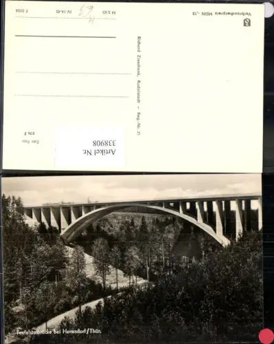 338908,Foto Ak Brücke Teufelstalbrücke b. Hermsdorf Thüringen
