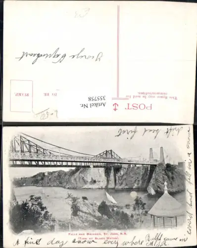 355758,Brücke Falls and Bridges St John N. B. Segelboot