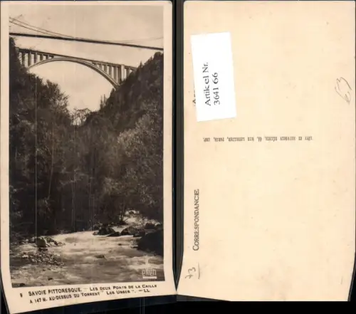 364166,Brücke Savoie Pittoresque Les Deux Ponts de la Caille Au Dessus du Torrent Les Usses
