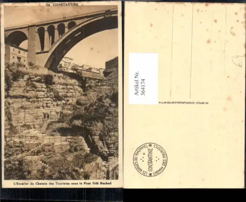 364174,Brücke Constantine Le Escalier du Chemin des Touristes sous le Pont Sidi Rached
