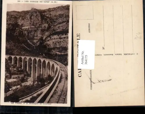 364175,Brücke Les Gorges du Loup Le Viaduc et la Montagne de Gourdon