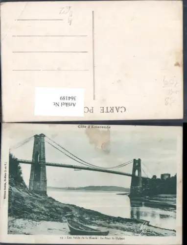 364189,Brücke Cote d Emeraude Les Bords de la Rance Le Pont St Hubert Ruderboot Boot