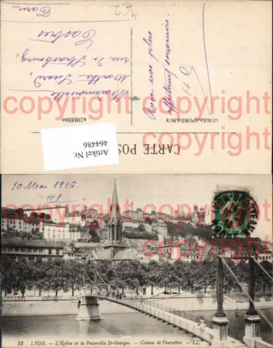 464486,Brücke Lyon L Eglise et la Passerelle St Gorges Coteau de Fourviere