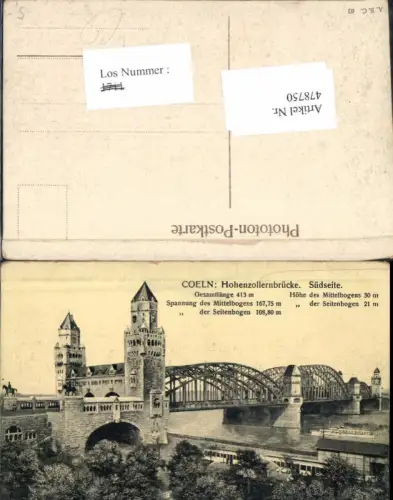 478750,Brücke Coeln Köln Hohenzollernbrücke Südseite