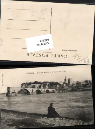 645222,Brücke Avignon Pont St. Benezet Angler angeln Fischer fischen Palais papes