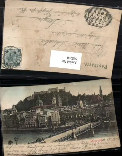 645238,Brücke Salzburg Staatsbrücke Festung pub Baldi 117 n. Steyr Stp.