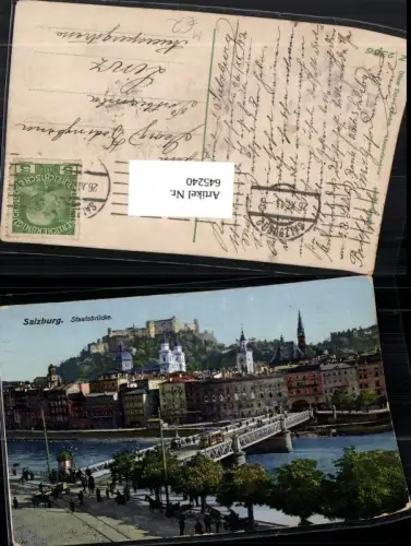 645240,Brücke Salzburg Staatsbrücke Straßenbahn pub O. Zieher Z 2366