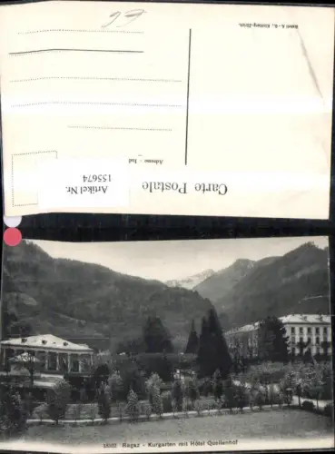 155674,Ragaz Bad Ragaz Kurgarten m. Hotel Quellenhof Kt St Gallen