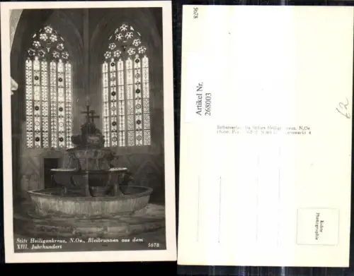 268003,Foto Ak Brunnen Stift Heiligenkreuz Bleibrunnen a. d. XIII Jhdt.